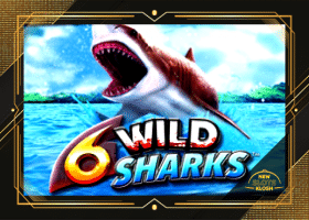 6 Wild Sharks Slot Logo