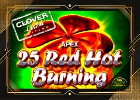25 Red Hot Burning Clover Link Slot Logo
